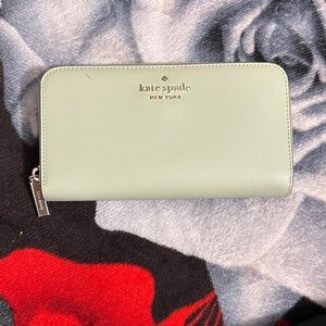 Kate Spade Mint Green Zip Wallet